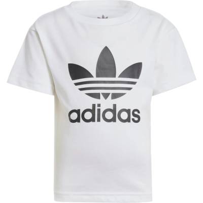 Adidas Тениска 'Trefoil' бяло, размер 122