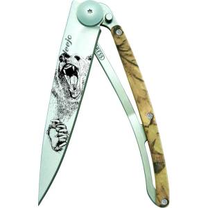 DEEJO 1cm021 tattoo brown camo / Ултралеко джобно ножче с алуминиева дръжка (1cm021)