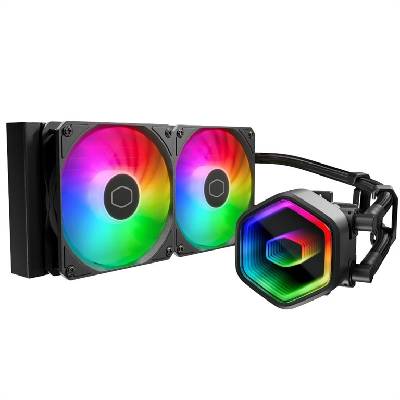 Cooler Master vodní chladič MasterLiquid 240 Core II, 2x120mm, LGA1851, AM5, černá MLW-D24M-A18PA-R1