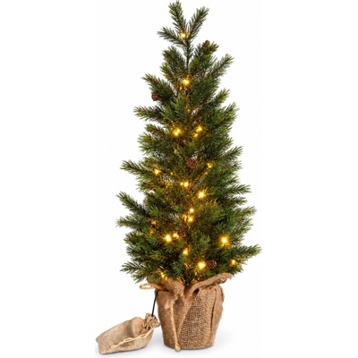 Aga Umělý vánoční stromek v květináči 70 cm zasněžený s LED osvětlením