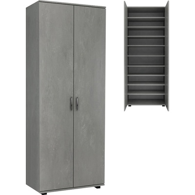 TopMebel Меламинов гардероб - обувки в цвят бетон сив 76x36x187см