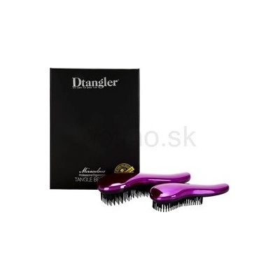 Detangler Set Miraculous Purple rozčesávacia kefa na vlasy s rukoväťou