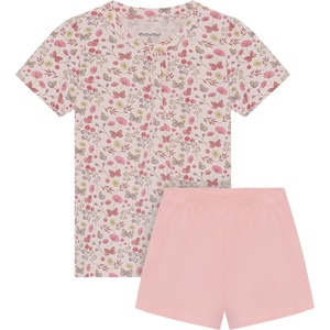 Minymo Детско ежедневно термо бельо Minymo Kid's T-Shirt+Short Set AOP 124381 Overall - Raindrops On Roses - размер 104 (EU) (714-1865-0113)