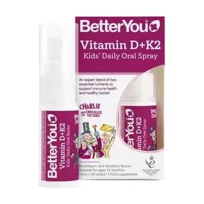 BetterYou Витамин D3 + К2 Орален спрей за деца с аромат на дъвка от боровинки | BetterYou (BYVITDK003)