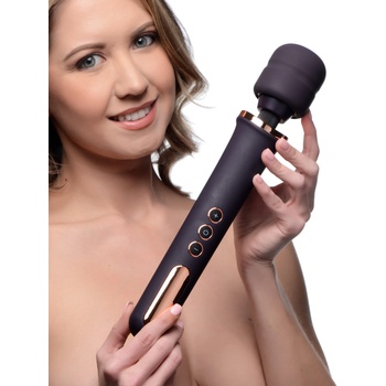 Image 1 of Wand Essentials Scepter 50X Silicone Wand Massager Black/Gold