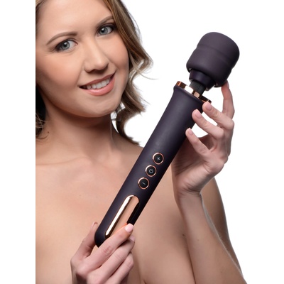 Wand Essentials Scepter 50X Silicone Wand Massager Black/Gold