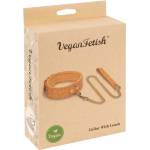 Vegan Fetish Collar with Leash Natural