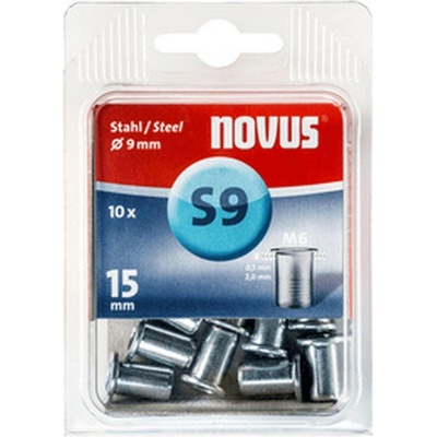 Novus Гайка нит стоманена Novus - ф 9 mm, М6х15 mm, 10 бр (045-0046)