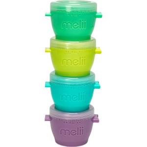Melii Комплект купички с капак Melii - Многоцветни, 177 ml, 4 броя