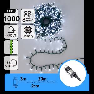 Aigostar - LED външна коледна гирлянда 1000xLED/8 функции 23m IP44 студена бяла (AI2462)
