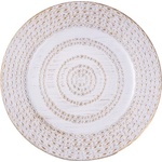 Qx impex kft Пластмасова табла IRIS, кръгла, антично бяла 33 cm 676566 (676566)