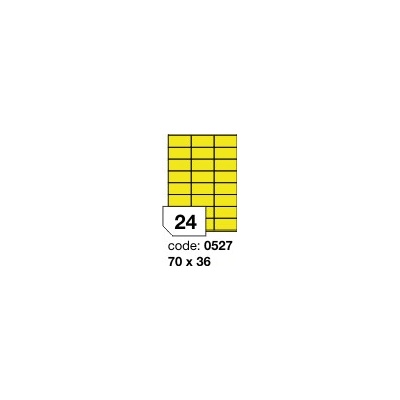 Rayfilm R0131 fluo žluté etikety 70x36mm 100 listů