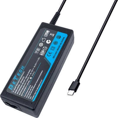 DeTech Адаптер DeTech, 65W, Type-C, Черен - 354 (354)