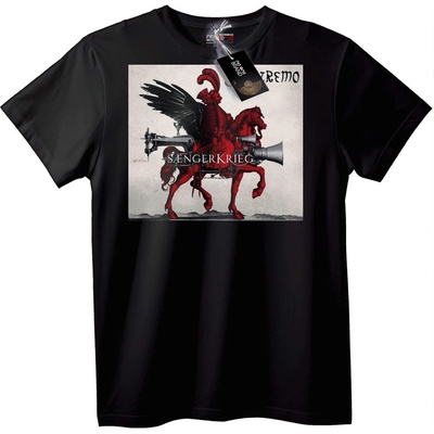 NOONEBRAND Тениска Sengerkrieg с червен крилат звяр - XS, Black