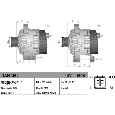 Alternátor DENSO DAN1354