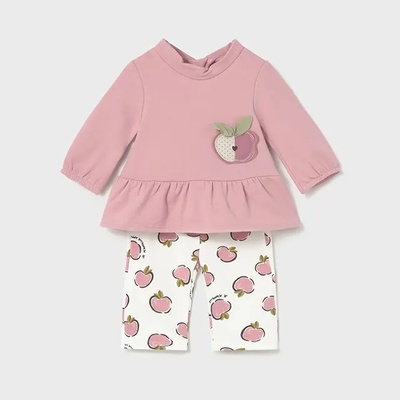 Mayoral Комплект розова блуза и клин с ябълки за новородено момиче Mayoral