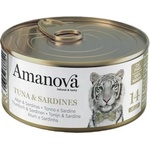 Amanova cat can 14 tuna sardines - консерва за пораснали котки от всички породи, с Риба тон и сардини - 70 гр, Испания - 33372