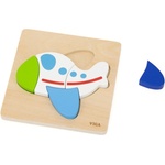Viga Toys Дървен пъзел Viga Toys - Самолет, 5 части (44841) - baby