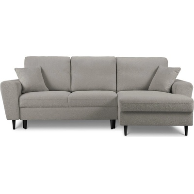 Cosmopolitan Design Светлосив разтегателен ъглов диван с място за съхранение от прежда с примки от букле (десен ъгъл) Kyoto - Cosmopolitan Design (COS_RCF_67_F2_KYOTO2)