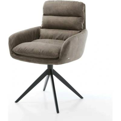 Delife Abelia-Flex s područkami mikrovlákno taupe vintage křížová podnož široká černá