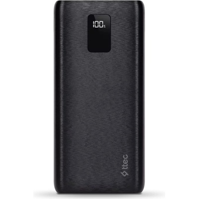 Ttec Външна батерия ttec, PowerSlim Trio, LCD, 20.000mAh, PD 22, 5W, Trio Cable, Черен
