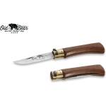 ANTONINI oldbear 9307/19_ln / Джобно ножче с острие от неръждаема стомана и дръжка от орех - кафяво 80 мм (aec0003)
