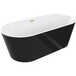 Mexen Luna 160x75 cm black/white/brushed gold (52031607575-55)