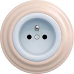 Reblig - Ретро стенен контакт с рамка 230V, син/старо-розов (RG0119O)