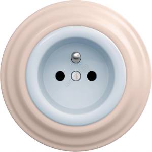 Reblig - Ретро стенен контакт с рамка 230V, син/старо-розов (RG0119O)