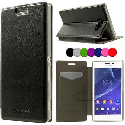 Sony Xperia M2 Aqua Wallet Кожен Калъф + Протектор