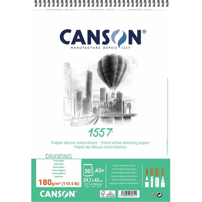 Canson 1557 skicovací blok 180 g/m² A3 30 listov jemnozrnný
