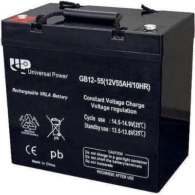 Universal Power 12V 55Ah left+ (998)