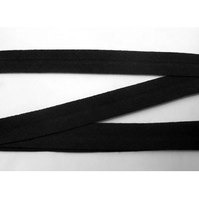 Bavlněný šikmý prúžok - šírka 1,4 cm černá