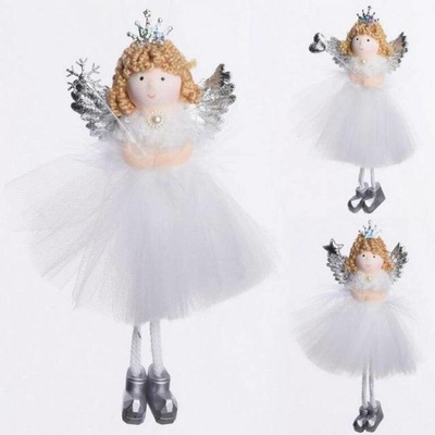Kinekus Ozdoba závesná anjel 16 cm biely mix