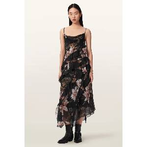 AllSaints асиметрична рокля с добавена коприна RUTH (W087DE)
