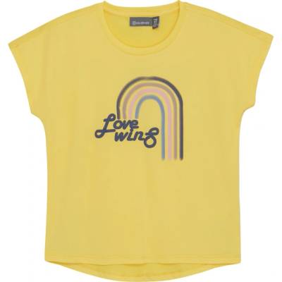 Color Kids Long T-shirt W. Print -S/S-3557-Banana Cream Oranžová