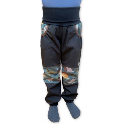 Vyrobeniny Dětské softshellové kalhoty bez zateplení Dinosauři