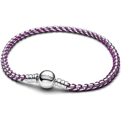 PANDORA Náramok Moments s fialovou šnúrkou 16 cm 593816C03-16