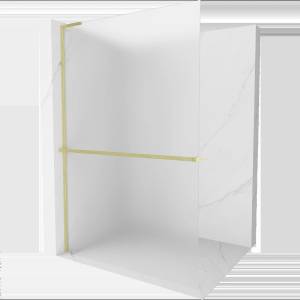 Mexen Kioto+ L душ панел с рафт Walk-in 100 x 200 см, матиран, златисто матово - 800-100-123-55-30 (800-100-123-55-30)