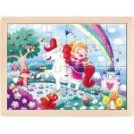 Hape Дървен пъзел, Hape, Еднорог и приятели, 24 части (H1642)