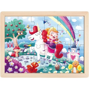 Hape Дървен пъзел, Hape, Еднорог и приятели, 24 части (H1642)