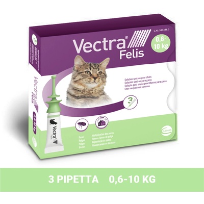 VECTRA Felis spot-on pre mačky 0,6-10 kg zelený 3 x 0,9 ml