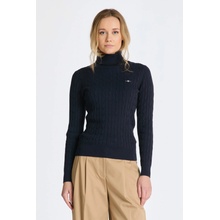 Gant STRETCH COTTON CABLE TURTLENECK EVENING BLUE