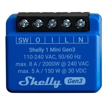 Shelly Микромодул Smart реле 1х On/Off 8A изисква неутрала Shelly 1 Mini Gen3 - 261576 (SHELLY 1 MINI GEN3)