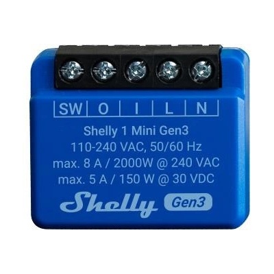 Shelly Микромодул Smart реле 1х On/Off 8A изисква неутрала Shelly 1 Mini Gen3 - 261576 (SHELLY 1 MINI GEN3)