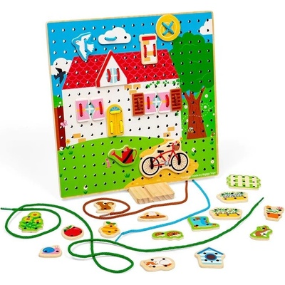 Bigjigs Toys Provlékací deska domeček