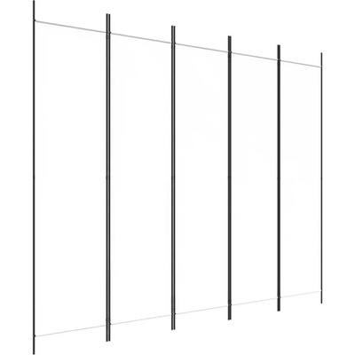 VidaXL 5panelová Paraván bílá 250 x 200 cm