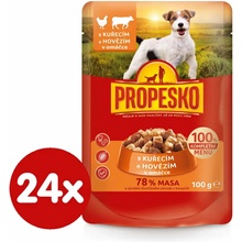 Propesko s kuracinou a hovädzinou v omáčke 24 x 100 g