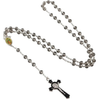 Miranda Skleněný růženec black cross S004