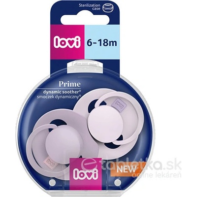Lovi cumlík silikon dynamický Prime 2ks Baby Lilac/Violet